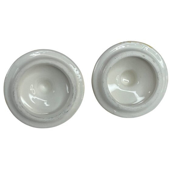 Ceramic Oil & Vinegar Cruet Set With Salt & Pepper Shakers Wooden Caddy Stand - Picture 9 of 11